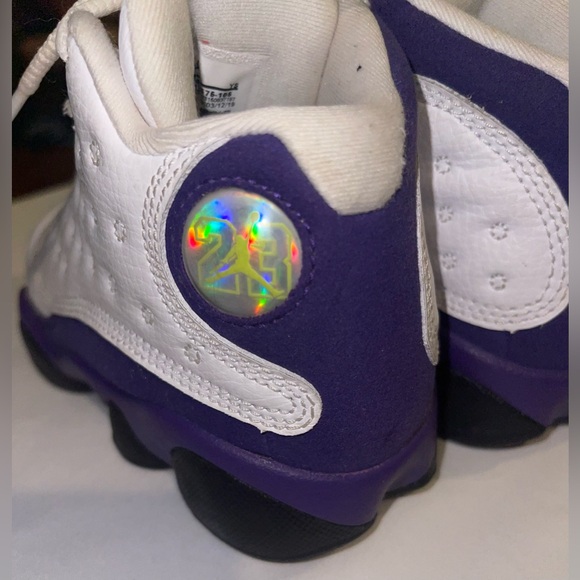 Nike Air Jordan 13  kids 11C Retro Lakers white purple Michael Jordan - Picture 6 of 10